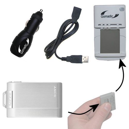 Lithium Battery Fast Charger compatible with the Sony Cyber-shot DSC-T200
