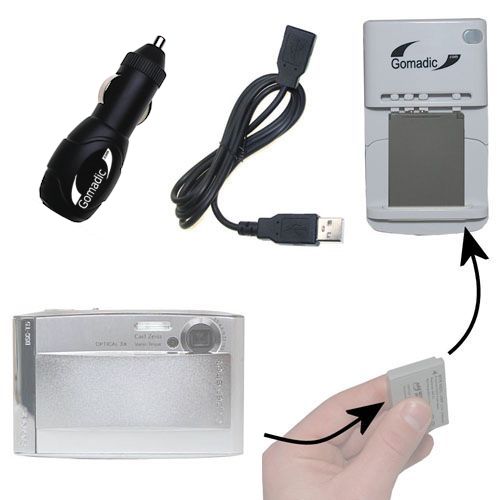 Lithium Battery Fast Charger compatible with the Sony Cyber-shot DSC-T5