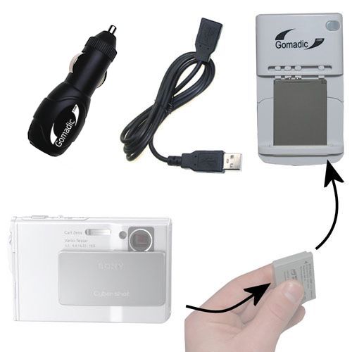 Lithium Battery Fast Charger compatible with the Sony Cyber-shot DSC-T7