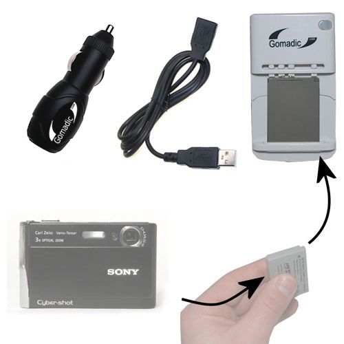 Lithium Battery Fast Charger compatible with the Sony Cyber-shot DSC-T70