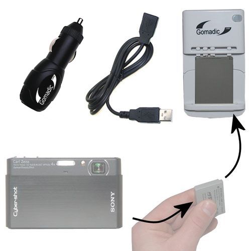 Lithium Battery Fast Charger compatible with the Sony Cyber-shot DSC-T77