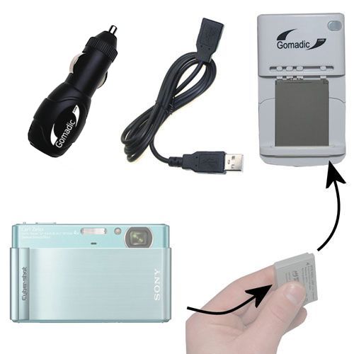 Lithium Battery Fast Charger compatible with the Sony Cyber-shot DSC-T90