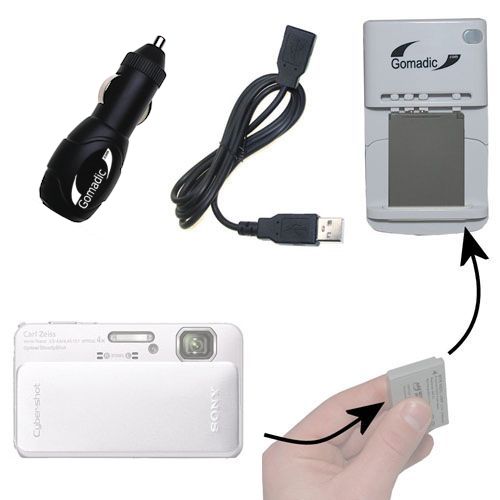 Lithium Battery Fast Charger compatible with the Sony Cyber-shot DSC-TX10