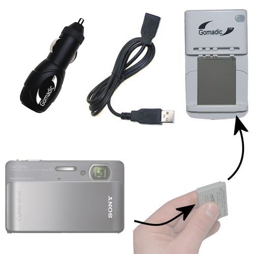 Lithium Battery Fast Charger compatible with the Sony Cyber-shot DSC-TX5