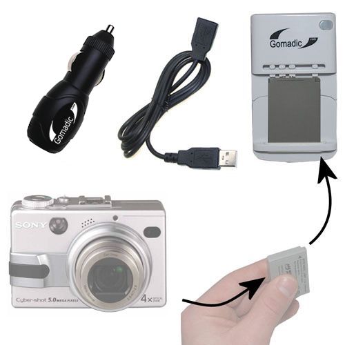 Lithium Battery Fast Charger compatible with the Sony Cyber-shot DSC-V1