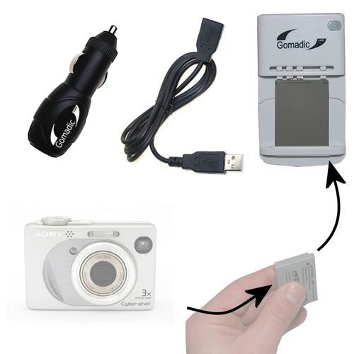 Lithium Battery Fast Charger compatible with the Sony Cyber-shot DSC-W1