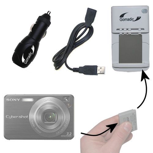 Lithium Battery Fast Charger compatible with the Sony Cyber-shot DSC-W120