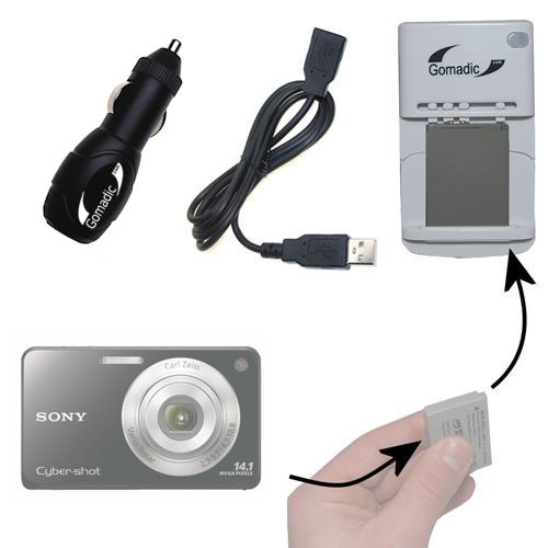 Lithium Battery Fast Charger compatible with the Sony Cyber-shot DSC-W560