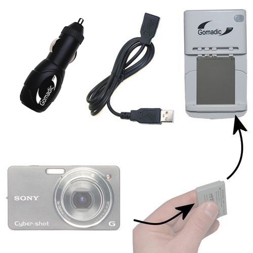 Lithium Battery Fast Charger compatible with the Sony Cyber-shot DSC-WX1