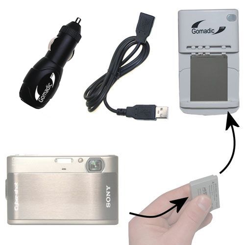 Lithium Battery Fast Charger compatible with the Sony Cyber-shot TX1