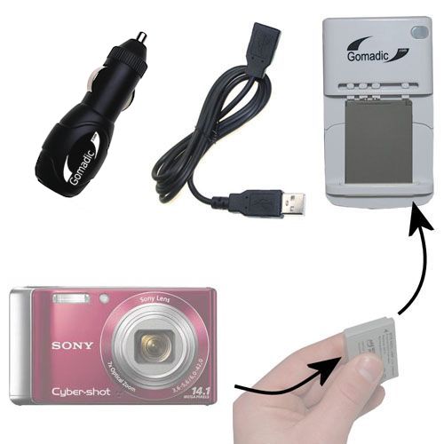 Lithium Battery Fast Charger compatible with the Sony Cyber-shot W370