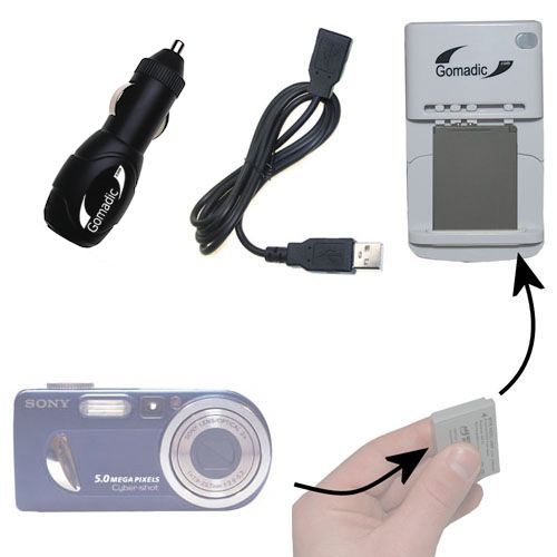 Lithium Battery Fast Charger compatible with the Sony DSC-P12