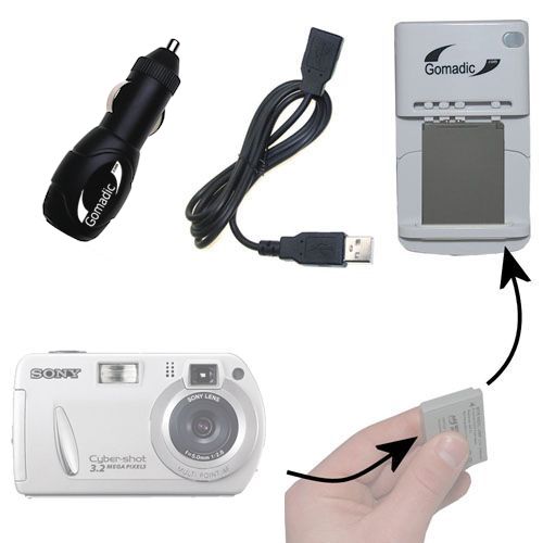 Lithium Battery Fast Charger compatible with the Sony DSC-P8