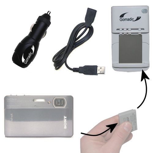 Lithium Battery Fast Charger compatible with the Sony DSC-TX5