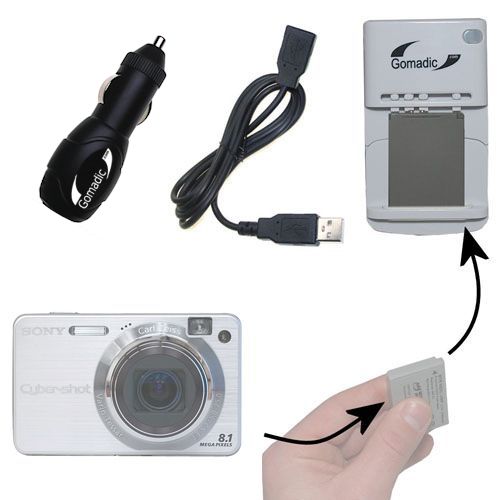 Lithium Battery Fast Charger compatible with the Sony DSC-W150